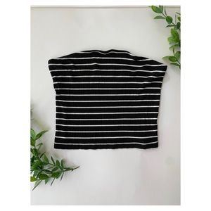 Black & White Striped Tube Top